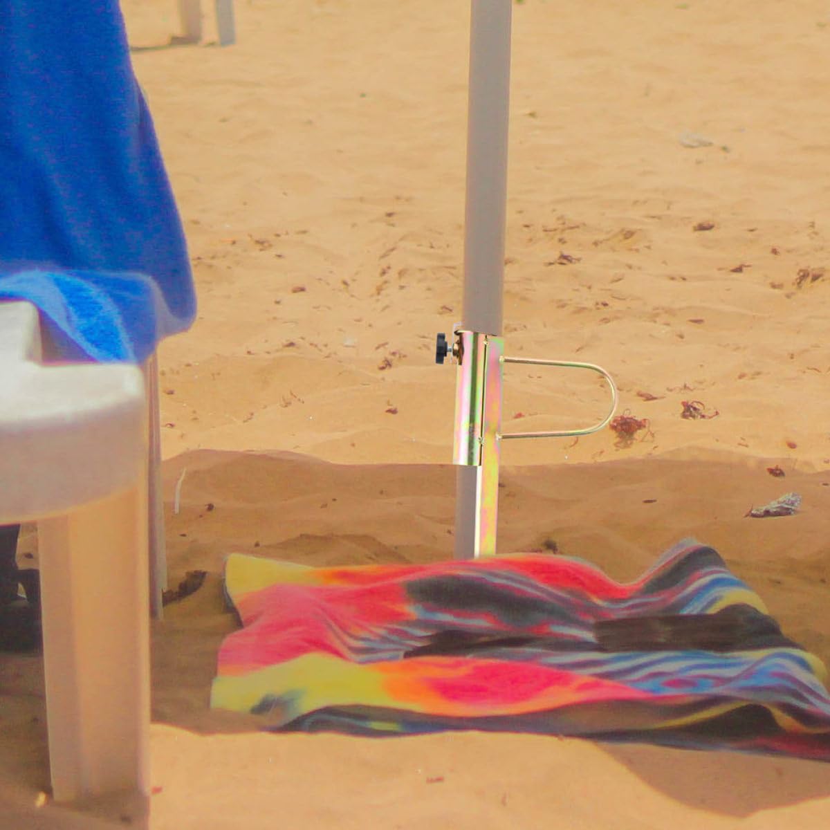Kotwica do parasola plażowego, powlekana cynkiem, żelazna podstawa, stabilne wsparcie dla parasoli zewnętrznych, idealna do hoteli, kurortów i domów wakacyjnych, piasku i trawy