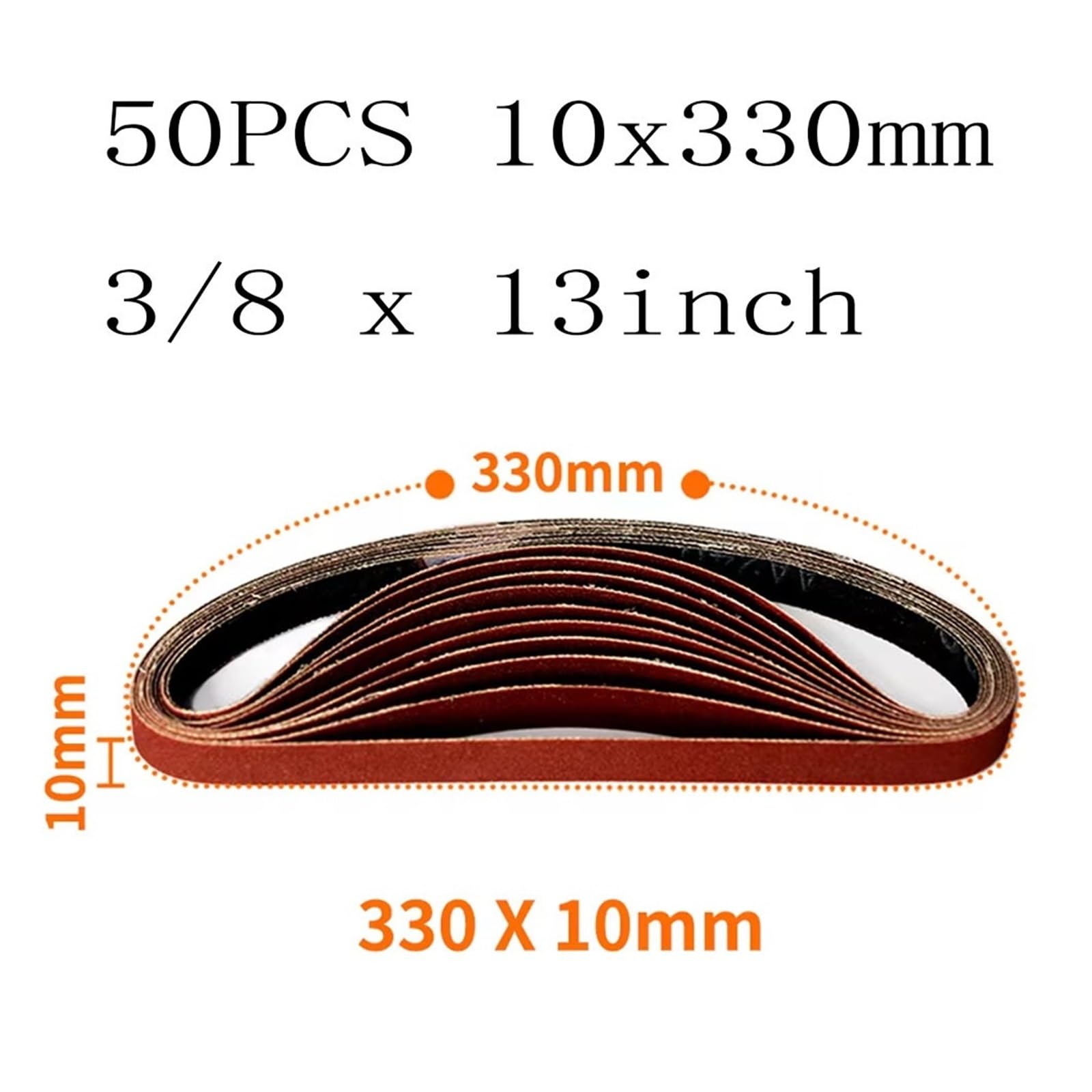 50 nastri abrasivi 330 * 10mm 40-P1000 Grane assortite | Abrasivo all'ossido di alluminio for la molatura a punti della saldatura di spazi metallici(P120)