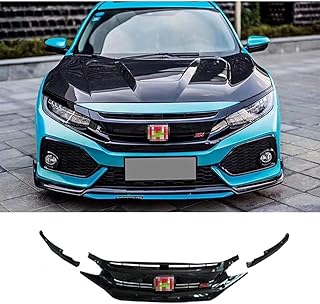 pour Honda 10th Civic 2016-2019 2017 2018 10. Generation Voiture Calandres Avant Radiateur, Front Bumper Radiator Grilles Central Rein Grille, Maille évent Racing Grill Corps Style Accessoires