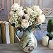Soledi Artificial Flowers Earl Rose Bouquet Silk Arrangement Large Palace Rose -milk white (No Vase)