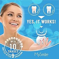 Vista 2 de Kit de blanqueamiento de dientes MySmile con luz LED, blanqueador rápido para no sensibles dientes en 10 minutos con 3 gel blanqueador de dientes