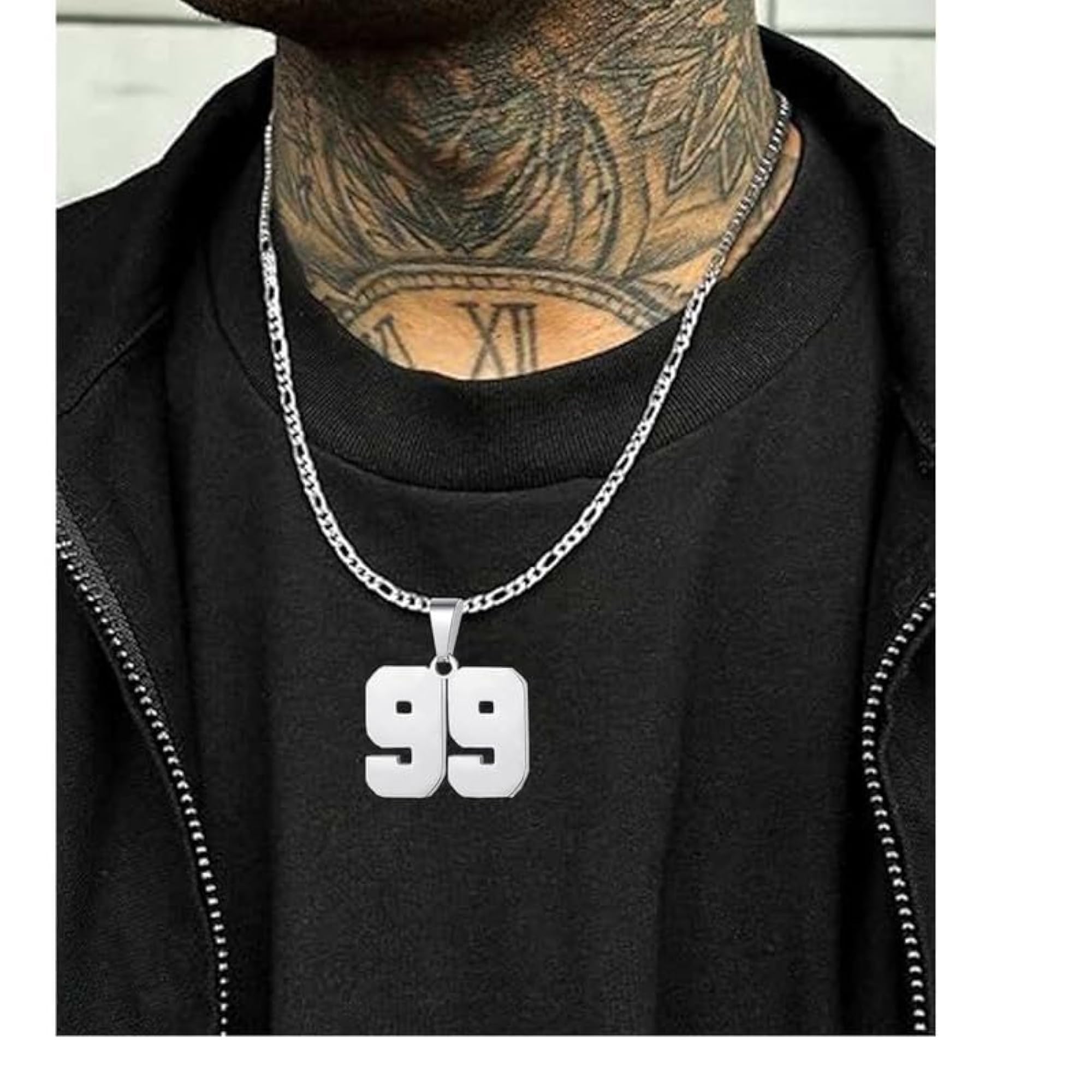 Personalized Stainless Steel Jersey Number Necklace for Athletes