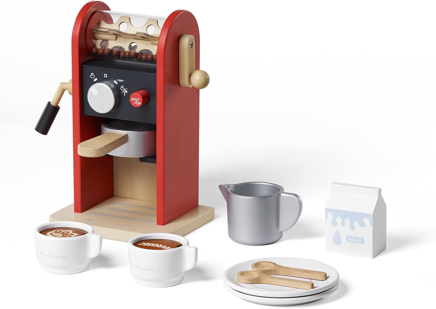 Bc Babycare Wooden Coffee Maker Toy Play Set Realistic