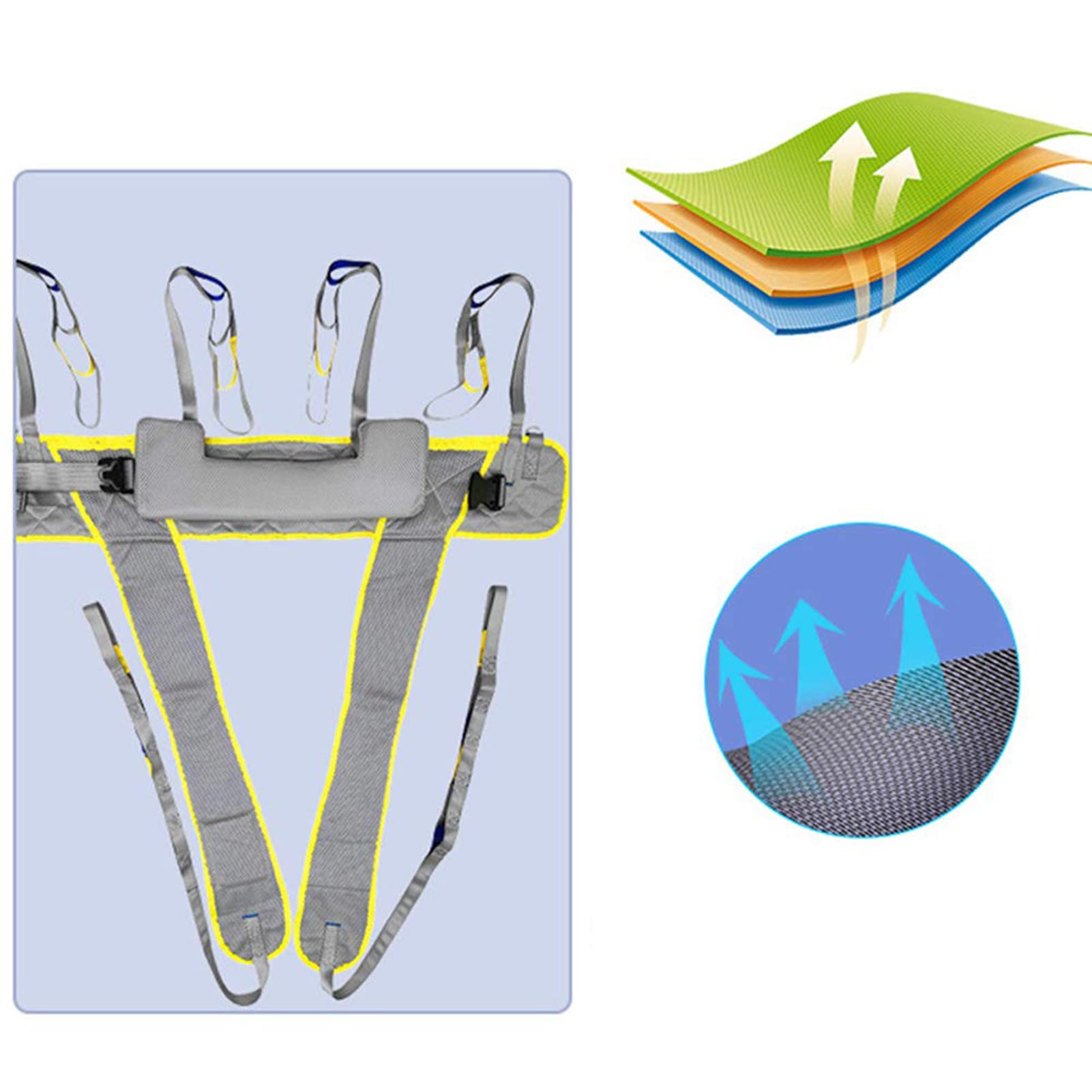 Paciente Honda Levantador Grúa, Walking Training Lift Sling, Cinturón De Transferencia Médica ​elevación para Enfermería, Ancianos, Discapacitados（No Incluye Grua）