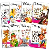 Classic Disney Tattoos Party Favors Mega Assortment ~ Bundle Includes 8 Disney Temporary Tattoo Sheets Featuring Peter Pan, 101 Dalmatians, Bambi, Jungle Book and More (Over 200 Tattoos!)