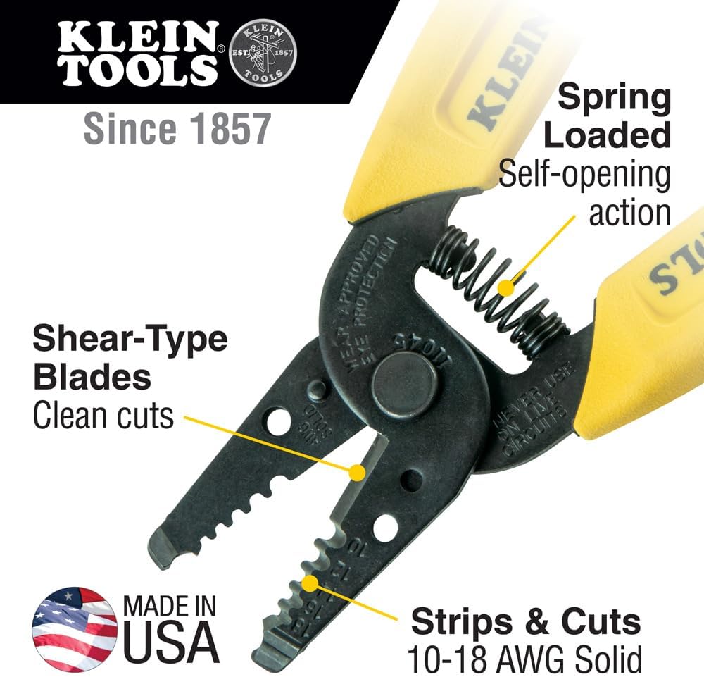 Klein Tools 92906 Tool Set, Basic Kit has Klein Hand Tools for Apprentice or Home: Pliers, Wire Stripper / Cutter, Screwdrivers, 6-Piece