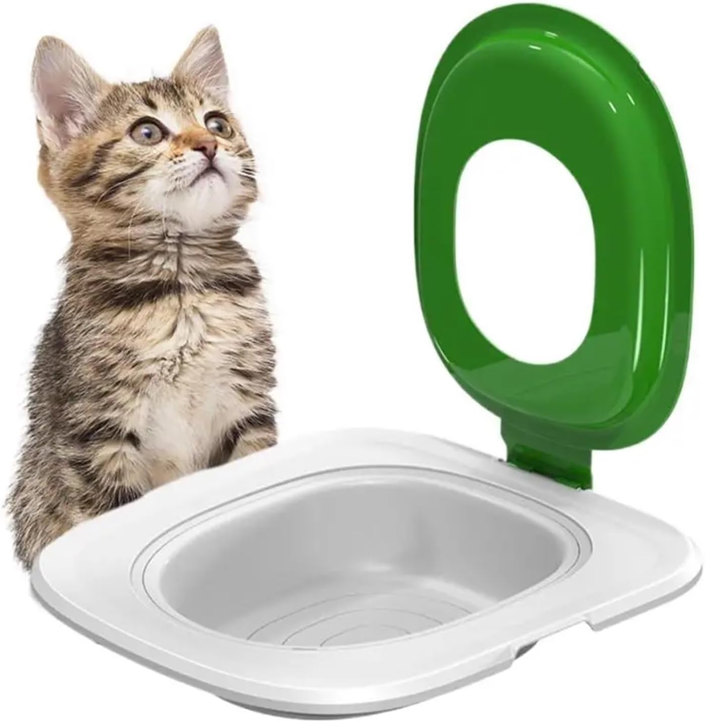 Universal Cat Toilet Training Kit Reusable Potty Seat for Cats and Small Dogs Applicable to All Toilet Sizes Round or Elongated Pets Cleaning(Gray)