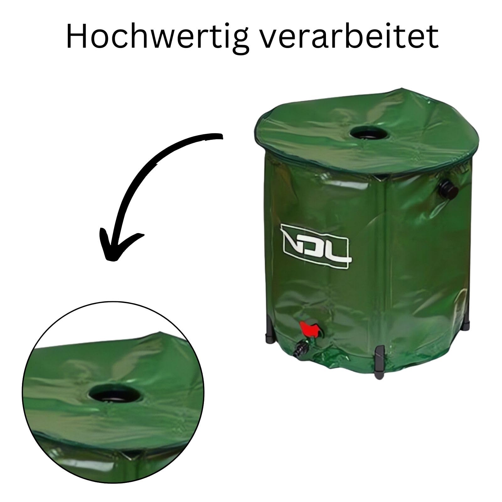 Botte per acqua piovana da 100 litri, serbatoio dell'acqua, 41 x 75 cm, per giardino (100 litri, 41 x 75 cm)