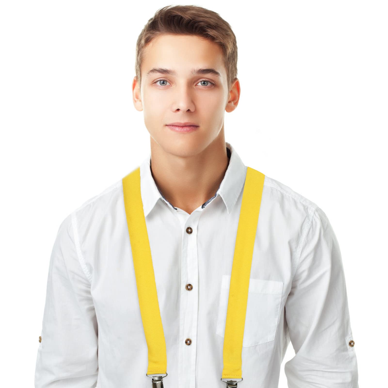 FRCOLOR Glowing Elastic Clip-on Suspenders Adjustable Led Y-shaped Braces for Men Women for Festival