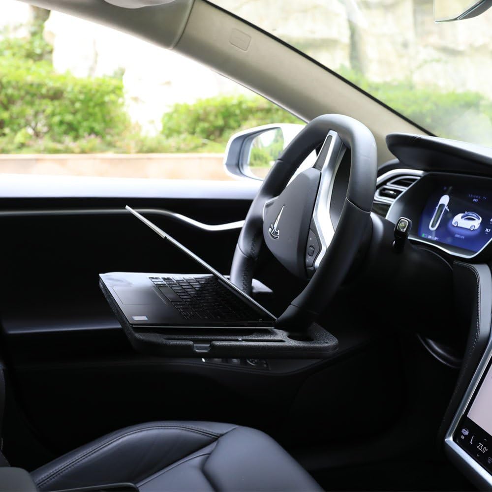 Lightter Steering Wheel Tray, Steering Wheel Desk and Vehicle Seat Mount Notebook Laptop Eating Desk,Car Food Eating Tray,Gray … : Automotive