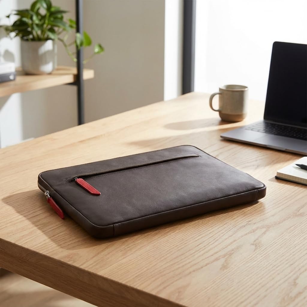 Pack & Smooch Etui Cuir Compatible avec iPad Pro/Air 11 | Cuir tanné végétal | Couleur Anthracite/Marron | Angus