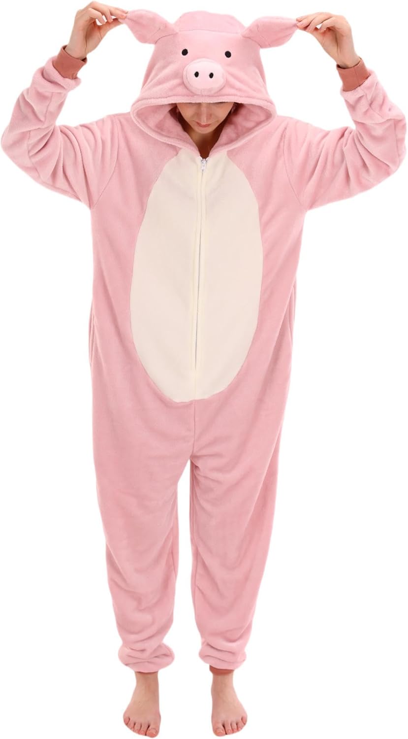 COSUSKET Snug Fit Unisex Adult Onesie Pajamas, Flannel Cosplay Animal One Piece Halloween Costume Sleepwear Homewear - Image 2