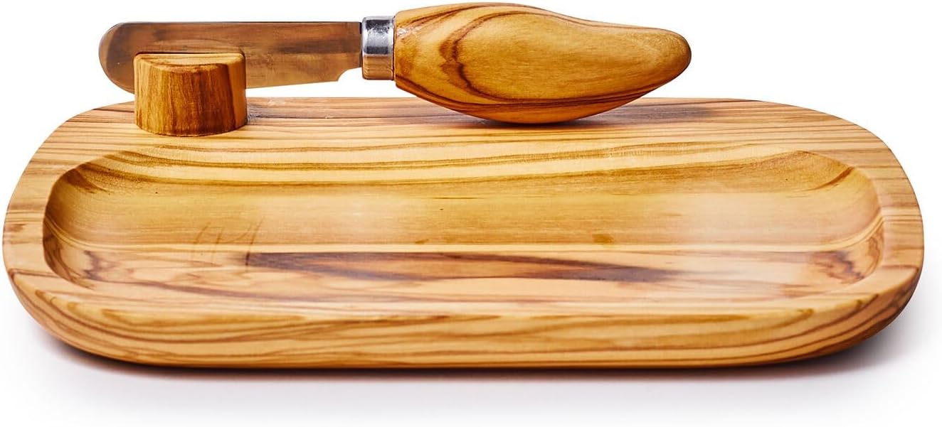 Sur La Table Olivewood Butter Tray, Tan