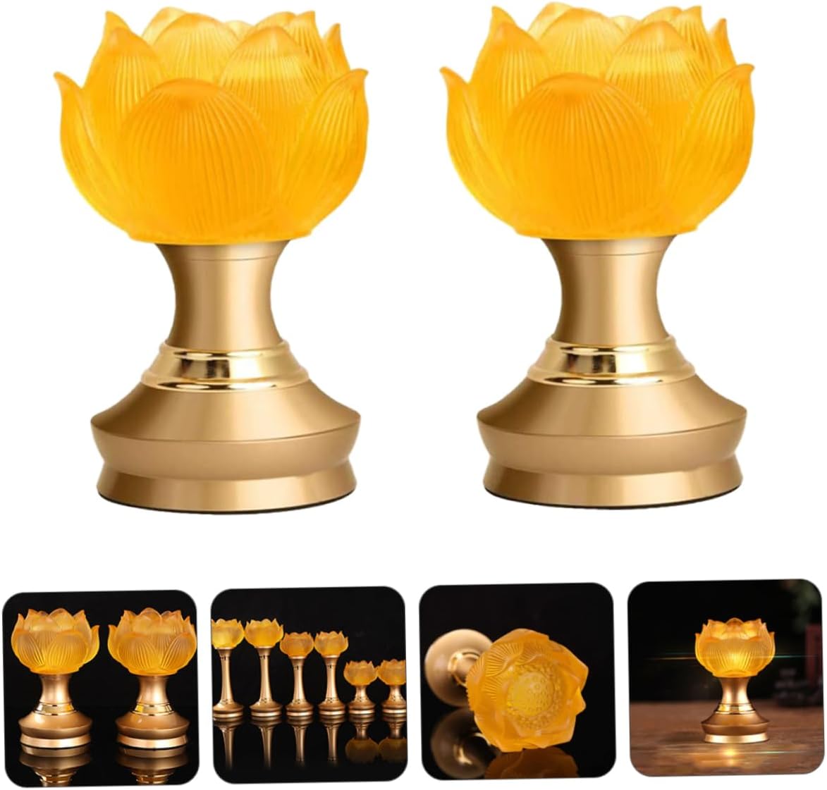 ARTIBETTER 2Pcs Home Decorative Lotus Light Lamp Lotus Design for Room Decor Light Decoration for Meditation and Relaxation