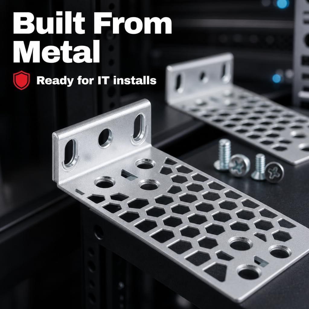 Netstraight 19" 1U Rack Mount Kit, Compatible with Cisco Catalyst Switches image 4