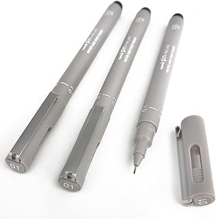 Uni Pin Fineliner Drawing Pen - Light Grey Tone - 0.1mm - Pack of 3