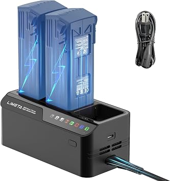 200W Mavic 3 Battery Charger Hub Fast Parallel Charging Station for DJI Mavic 3 Pro/Mavic 3 Classic/Mavic 3 Enterprise Batteries Charge 3 Batteries Simultaneously in 70 Min with Storage Mode
