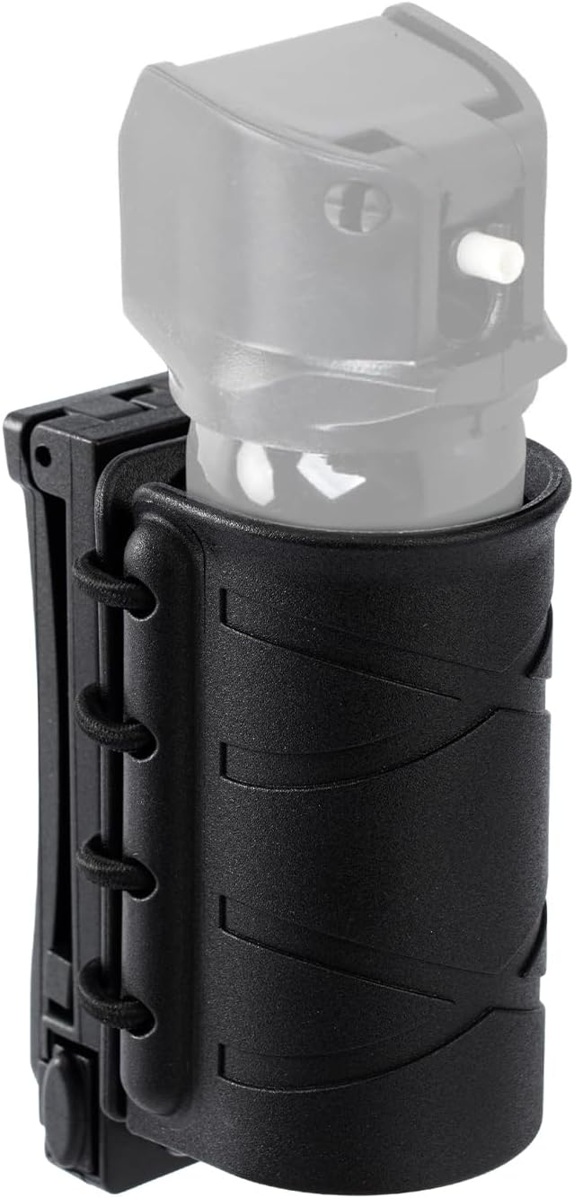 TACNEX Open Top OC/Mace Spray Holster for Duty Belt/Vest Quick Release Pepper Spray Case MK3/MK4 Canister Holder Polymer Carrier Sheath for Law Enforcement Police Security Prison/Corrections Officer