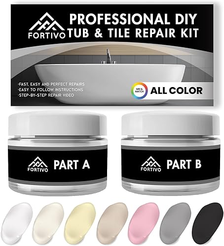 Kit de reparación de fibra de vidrio y kit de reparación de porcelana - Reparación de tinas para bañeras de fibra de vidrio, acrílico y patas de