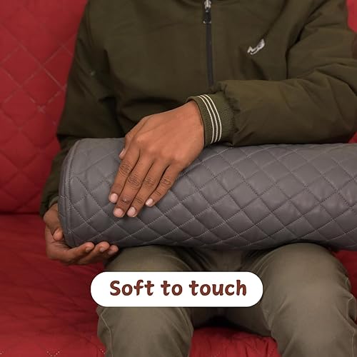 Miniatura 7 de Funda de cojín redonda para el cuello, funda de almohada redonda de luna llena de 14 x 6 pulgadas, funda de almohada cilíndrica de piel de cordero