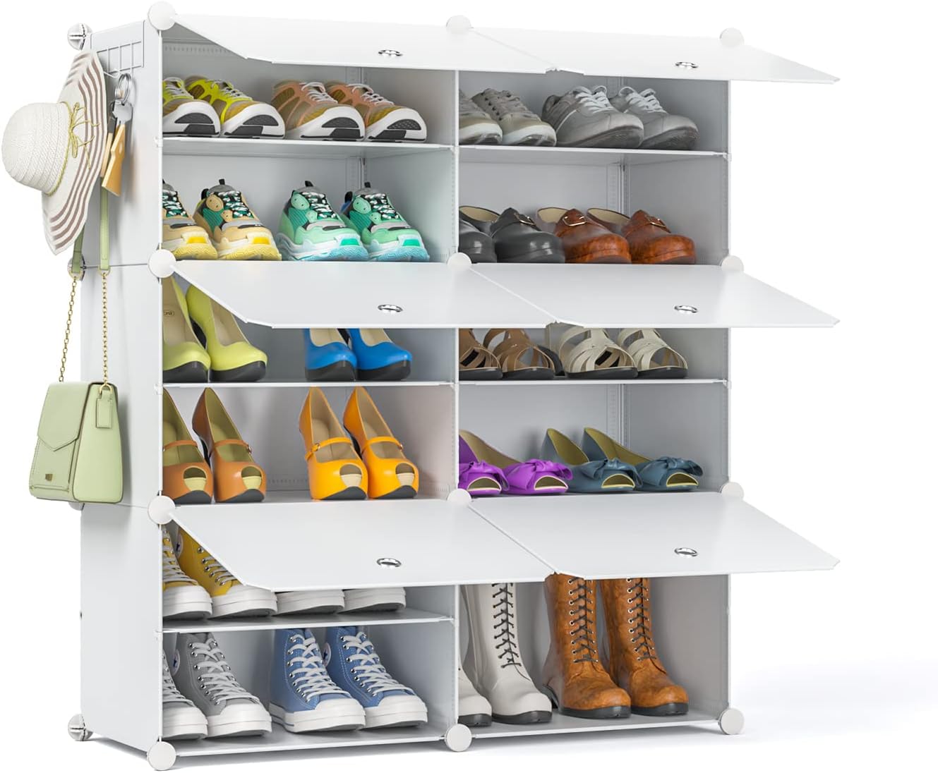 FUNLAX Schuhregal Platzsparend 6stufiger Schuhschrank für 24 Paar