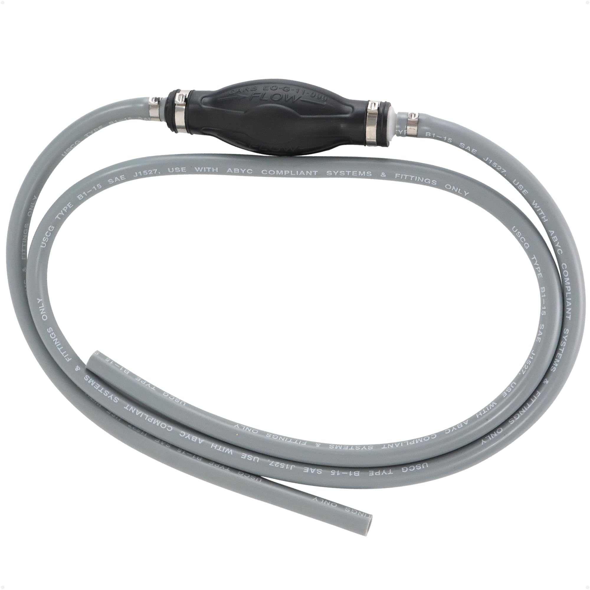 Five Oceans Marine Fuel Line Assembly with Primer Bulb, 3/8-Inch x 6 foot, Universal Outboard Boat Fuel Hose, EPA/CARB Approved, Ethanol-Compatible, Leakproof - FO4280