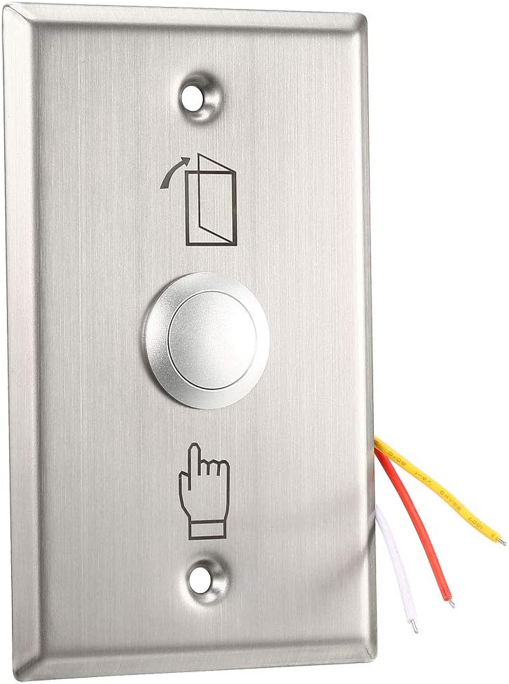 uxcell Door Release Button Push to Exit Resettable NO/NC/COM Switch for Access Control Panel 115mmx70mm 36V 3A Stainless Steel