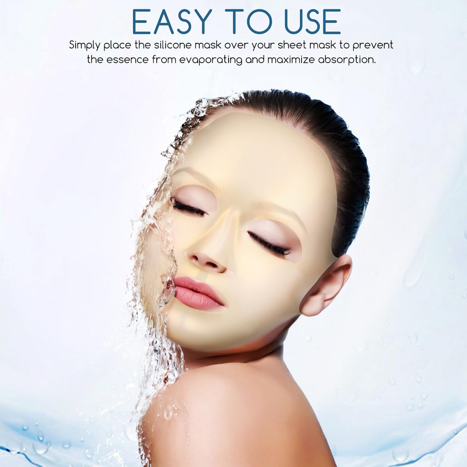 FRCOLOR Reusable 3D Silicone Cover for Women Ladies Soft Non-Irritating Sheet Mask Holder to Prevent Essence Evaporation and Maximize Absorption Skincare Tool
