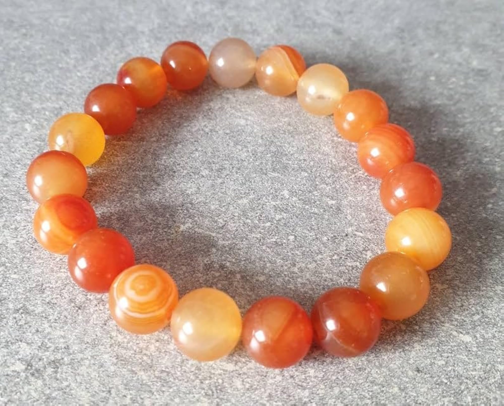 Unisex Natural Carnelian Bead Stretchable Bracelet