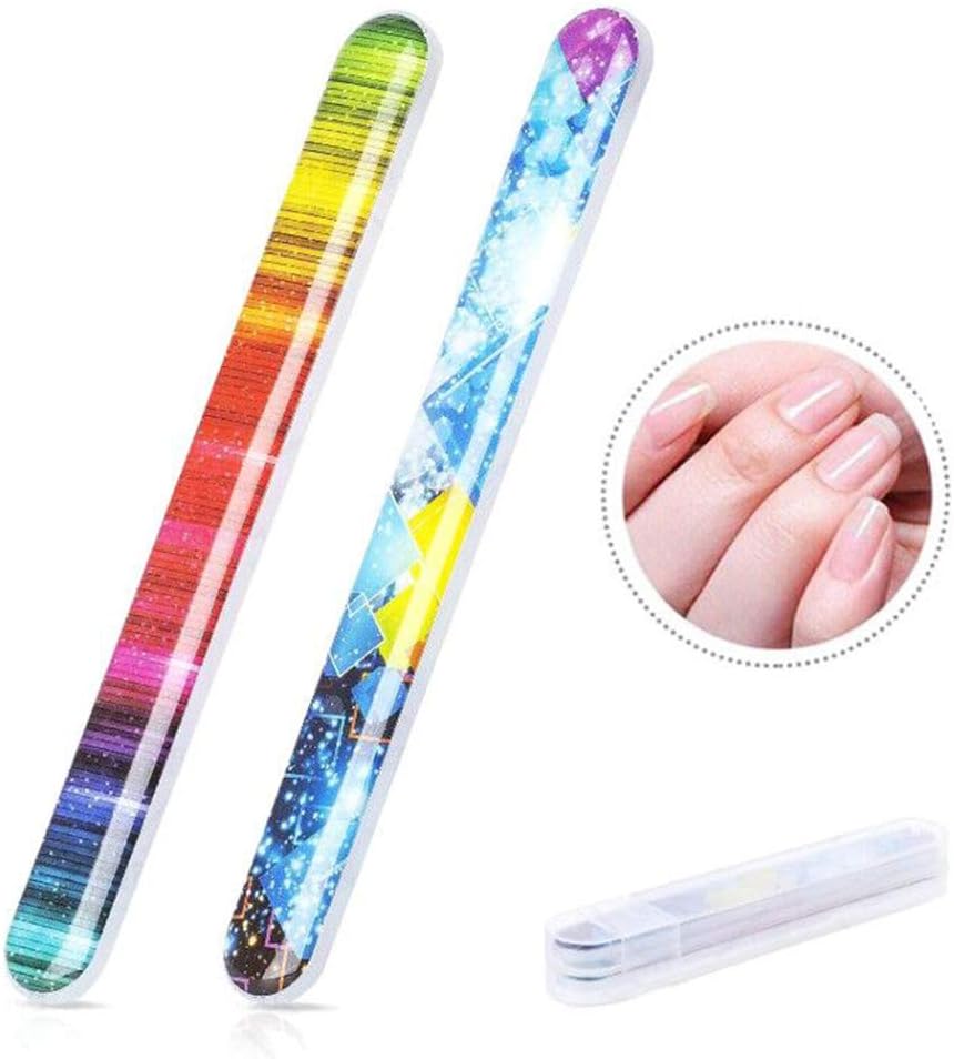 Nail Shiner -2 Pieces Prenium Nano Nail Buffers Glass Nail Files Rainbow Shine Polisher for Natural Nails