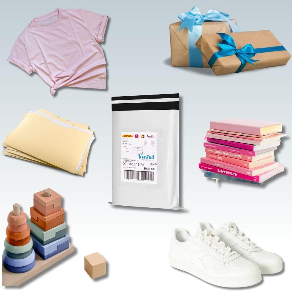 RAGO Bolsas de envío 35x45 cm I 25 uds I blancas I LDPE 50 µm | Autoadhesivas