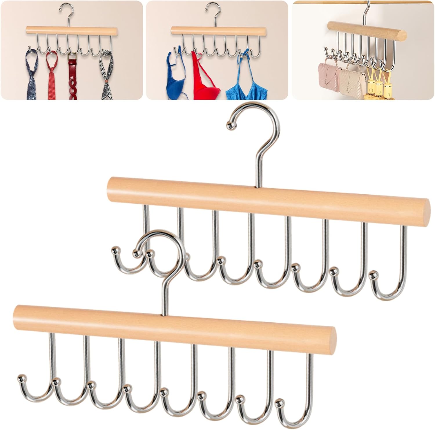 Amazon.com: 2Pcs Anti Slip Multi Hook Coat Racks,Bra Hangers for Closet ...