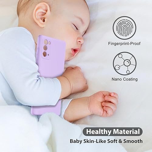 Miniatura 6 de oakxco Funda para teléfono Samsung Galaxy Note 20 5G, silicona líquida, funda de gel suave y delgada de goma TPU lisa para mujeres y niñas,