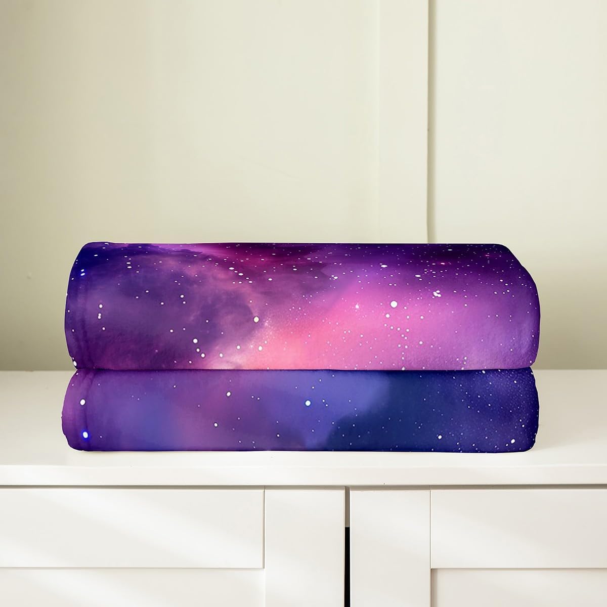 Feelyou Galaxy Plush Throw Blanket Queen 90"x90" Nebulae Flannel Fleece Blanket Outer Space All Season Bed Blanket 3D Printed Space Blanket Room Decor Universe Cloud Galaxy