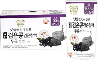 Areumdeul Black Bean Soy Milk with Grain Flavors 180ml x 15 Pack (1 set, Black Bean and Black Sesame Soy Milk)