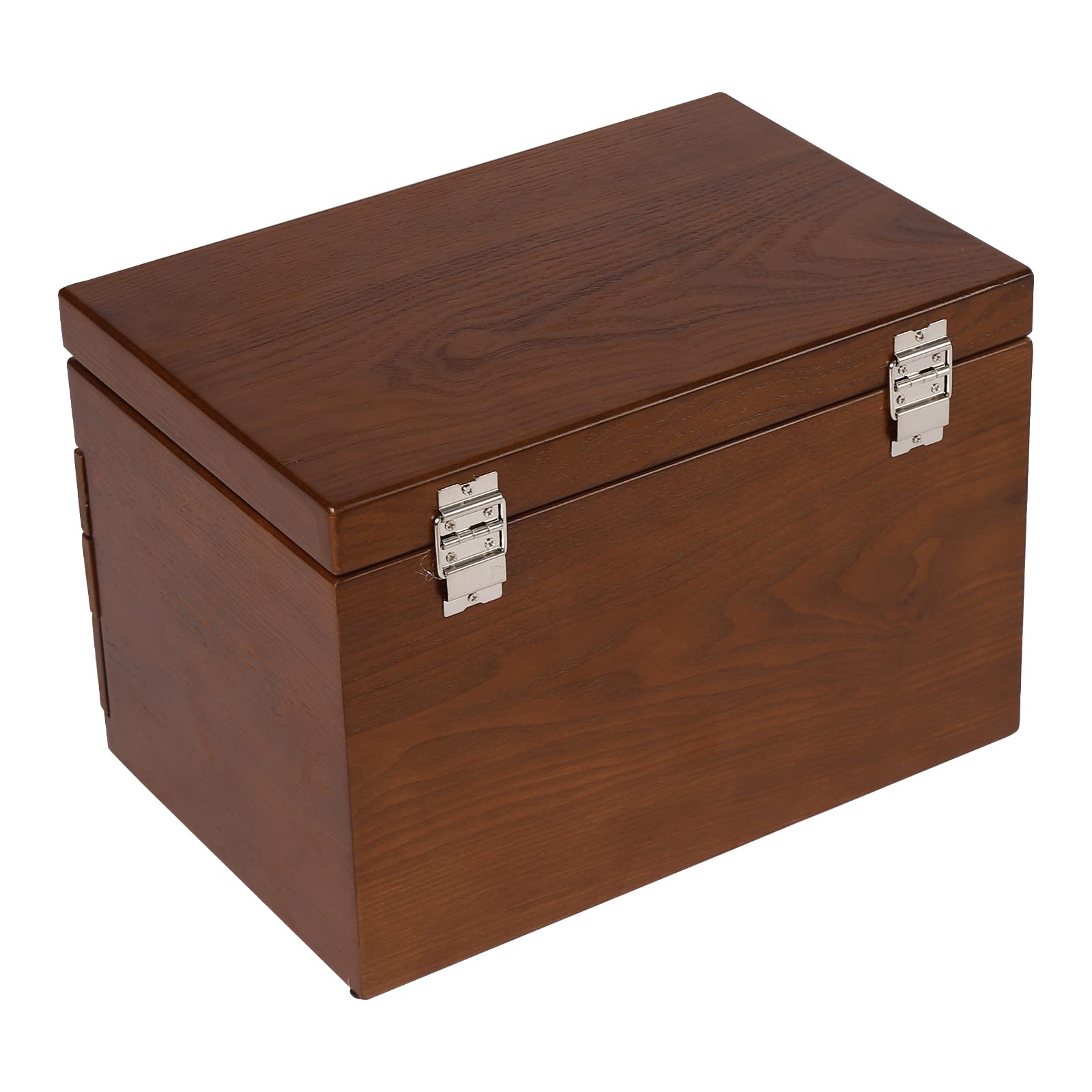 Schmuckkästchen Serie Schmuckkasten mit Spiegel 4-lagiger Schmuck-Organizer aus Massivhol 3 Schubladen für Ringe, Ohrringe, Armbänder, Halsketten（Holzfarbe）