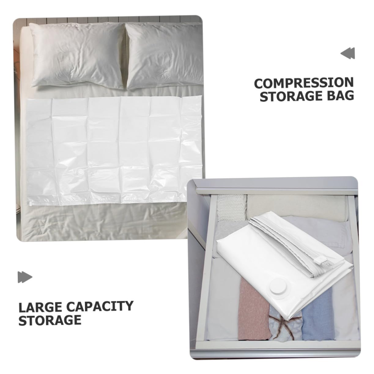 2 Stück Vakuumbeutel 150X100 mit Vakuum Kompressionsbeutel zur Aufbewahrung von Matratzen und Kleidung Robuster Pa PE Material für Platzsparende Organisation im Wohnraum