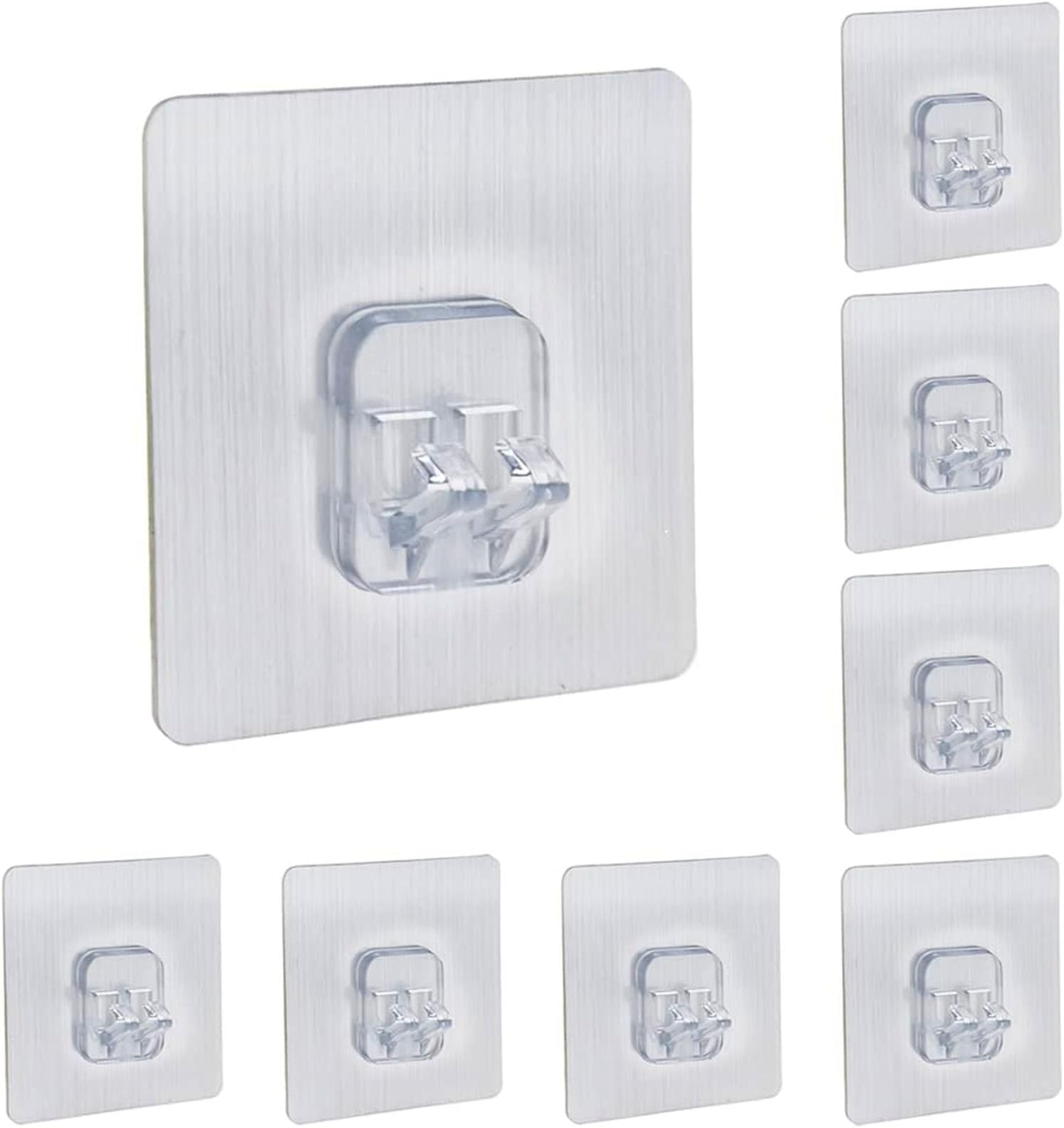 8 Pieces Adhesive Sticker Hooks Corner Shower Caddy Hooks No Drilling Waterproof Storage Shelf Sticky Hooks Wall Mounted Hanging Basket Organizer for Kitchen Shower Bathroom Toilet Shelf Basket