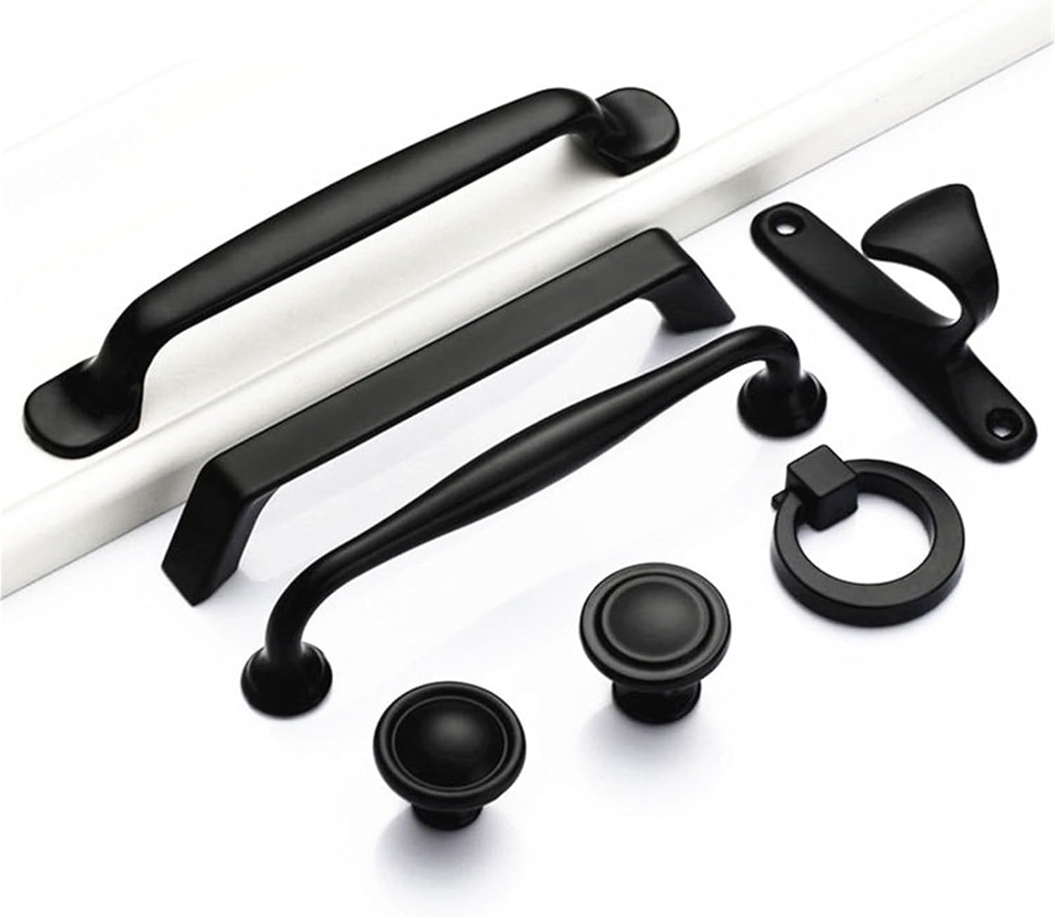 Black Cabinet Handles for Furniture Cabinet Knobs and Pulls Handles Kitchen Handles Drawer Knobs Cabinet Pulls Cupboard 1Pcs(9010-single)