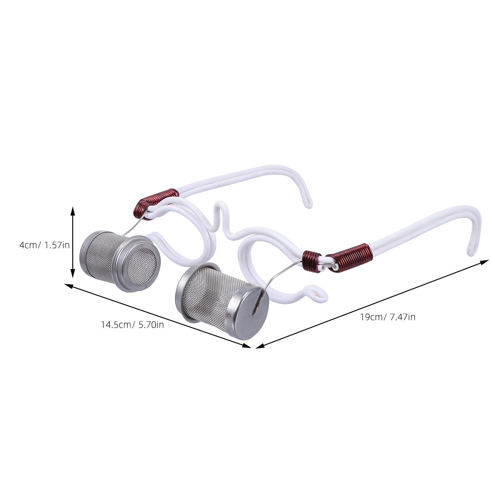 Hohopeti Masajeador de Moxa para Ojos Portátil de Hierro Artístico Blanco | Monturas para Gafas con Cubierta Natural, Diseño Ergonómico y Ligero, 1 Pieza para Obsequio