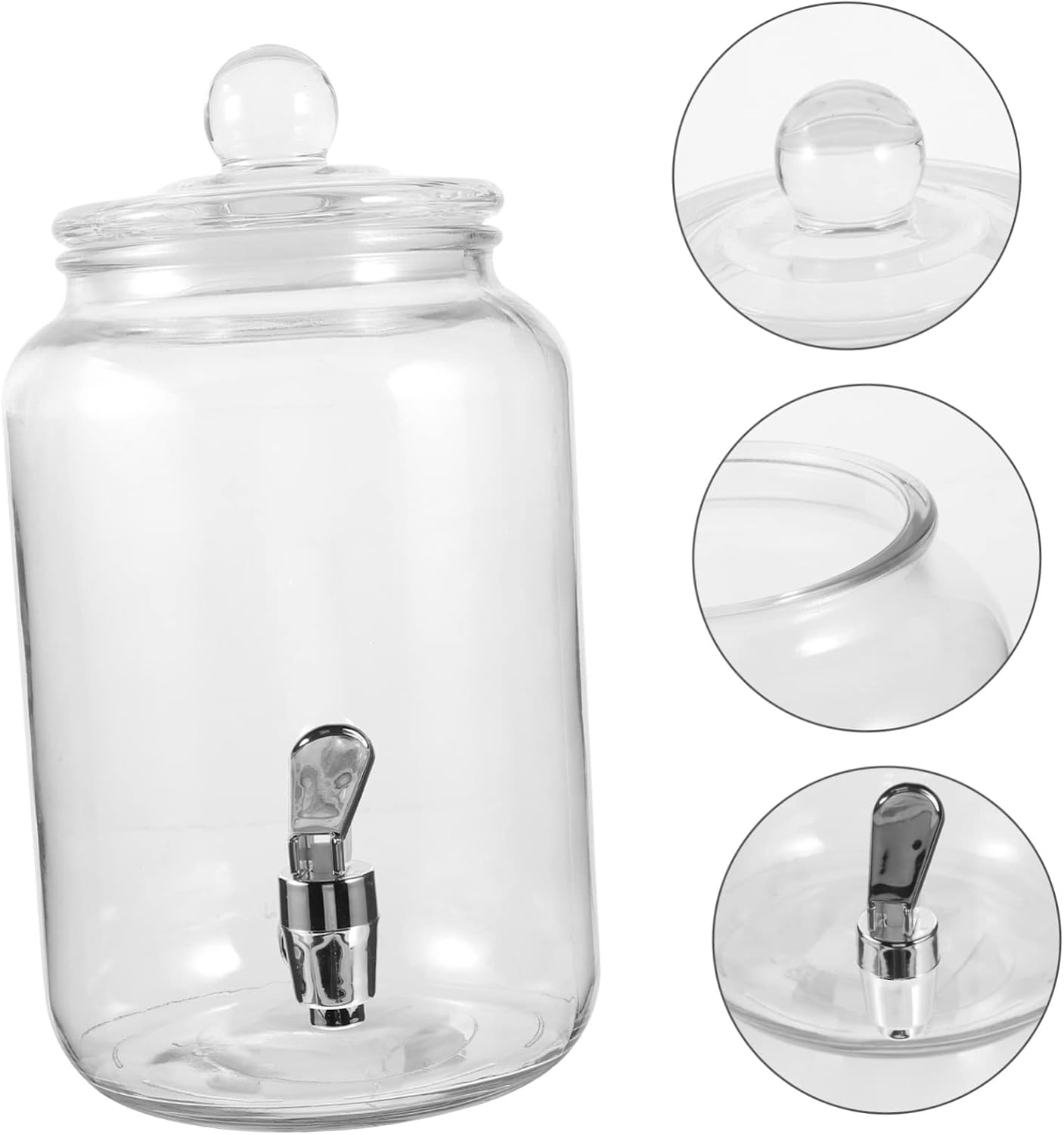 Sealed Glass Canister Large Capacity Beverage Dispenser Faucet for Wine Storage
