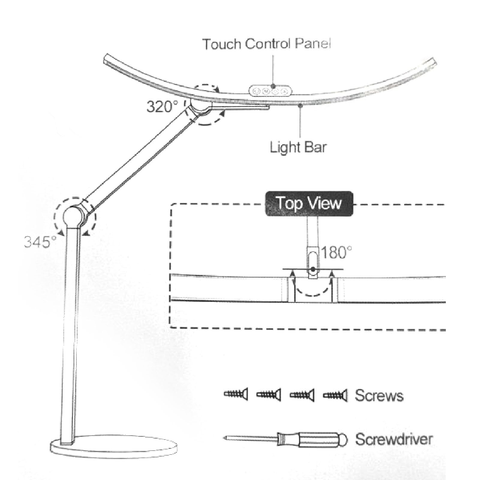 Lampada da Scrivania da Architetto, Lampada da Scrivania a LED Alta da 24 W, Barra Luminosa Lunga Dimmerabile per Monitor di Computer, Lampada da Scrivania a LED Regolabile