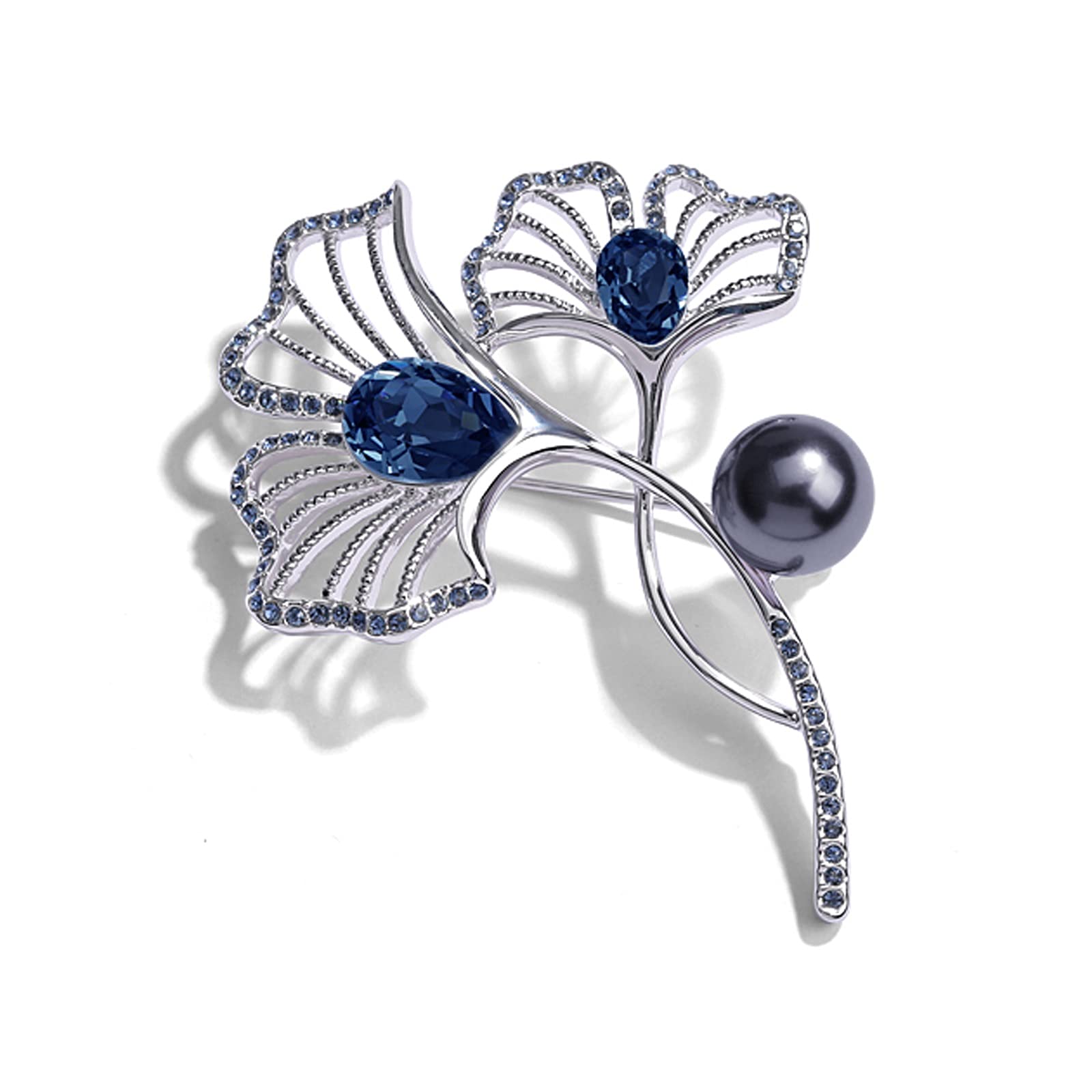 WXKAGF Broche de Mujer Broches de Perlas de Moda Broche de Cristal Elegante Accesorios de Cuello Blanco multifuncionales Pin de Solapa para Chaqueta, Bufanda, Vestido o chales Broches exquisitos