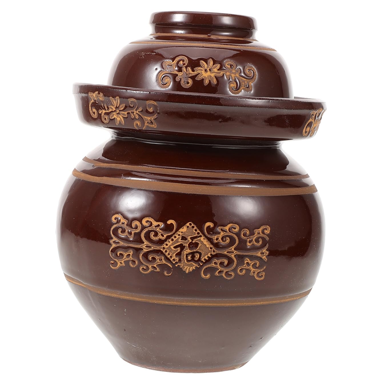 Barattolo in Terracotta Sealed Pickle Jar per Fermentazione Tradizionale con Coperchio Sigillante Contenitore Multiuso per Sottaceti Frutta Secca e Dolci Design Anti-ossidazione e