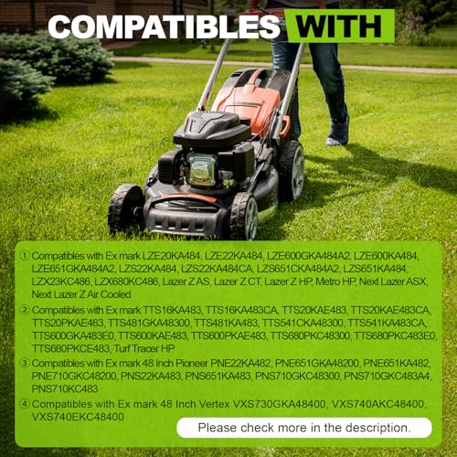 clevix 103-6401 103-6401-S High Lift Heavy Duty Blade Compatibles with Ex Mark 48" Deck, 103-6381 103-6391 103-6396 48 inch Hi Lift Mower Blade Compatibles with Ex Mark Lazer Z, Turf Tracer, 3 Pack by clevix - Used condition - Image 5