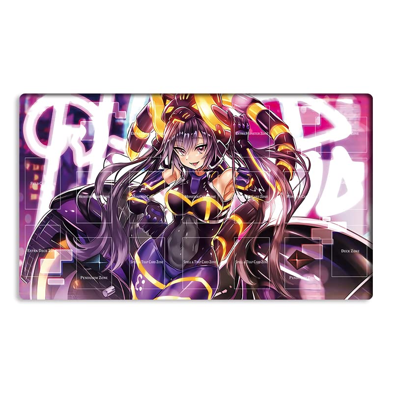 New Mlikemat Playmat Girl i:p Masquerena Duel TCG CCG OCG Trading Card Game Mat with Zones + Free Bag (ZD039-242-A)