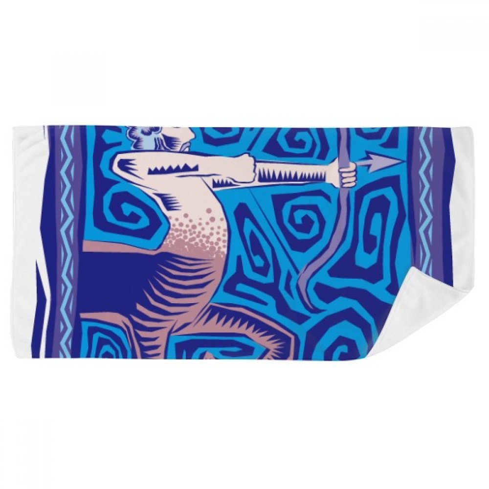 Serviette de bain Sagittaire 35x70cm en tissu multicolore doux pour la toilette
