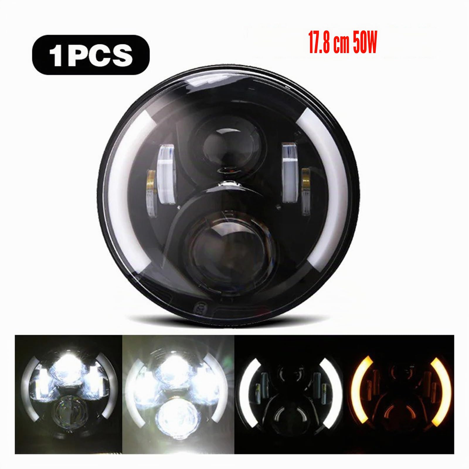Faro Anteriore A LED Da 7 Pollici Nero Per Moto Motociclo Faro(C) VETJMUA Per Ducati Per Monster 1000 600 1993-2008