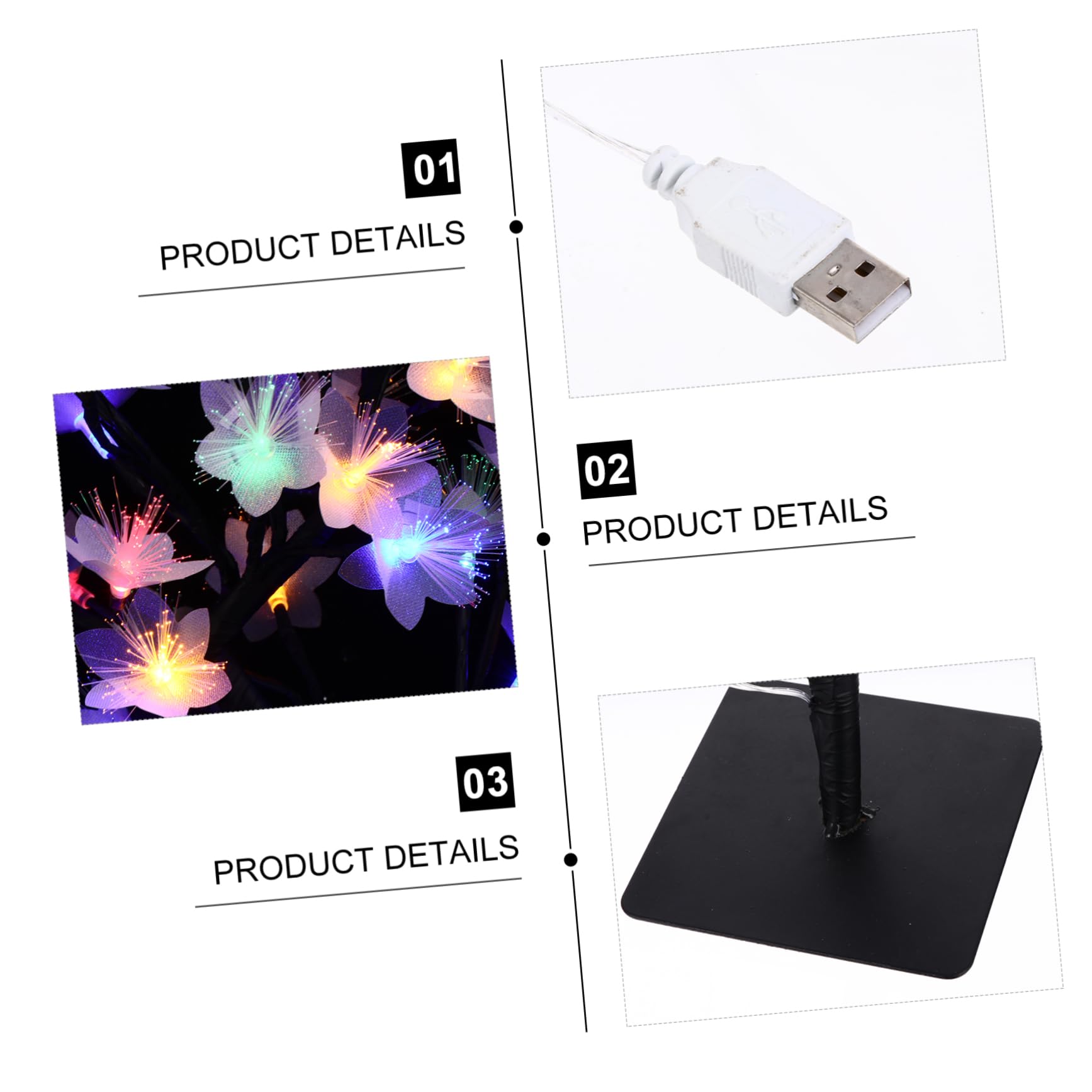 IWOWHERO 1Pc LED Tabletop Tree Lamp Optic Light for Home Wedding Stable Base Eye Friendly Warm Glow for Bars Stores and More