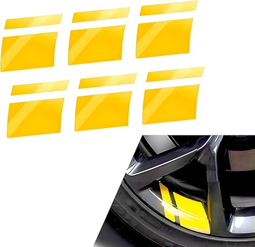 6 calcomanías reflectantes para neumáticos de automóvil, 3.9 x 2.7 pulgadas, decoración de rayas de seguridad, para llanta de 18 a 21 pulgadas,